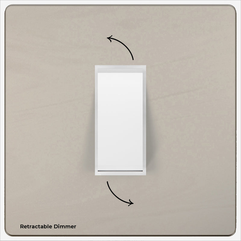 One gang tile retractable dimmer switch