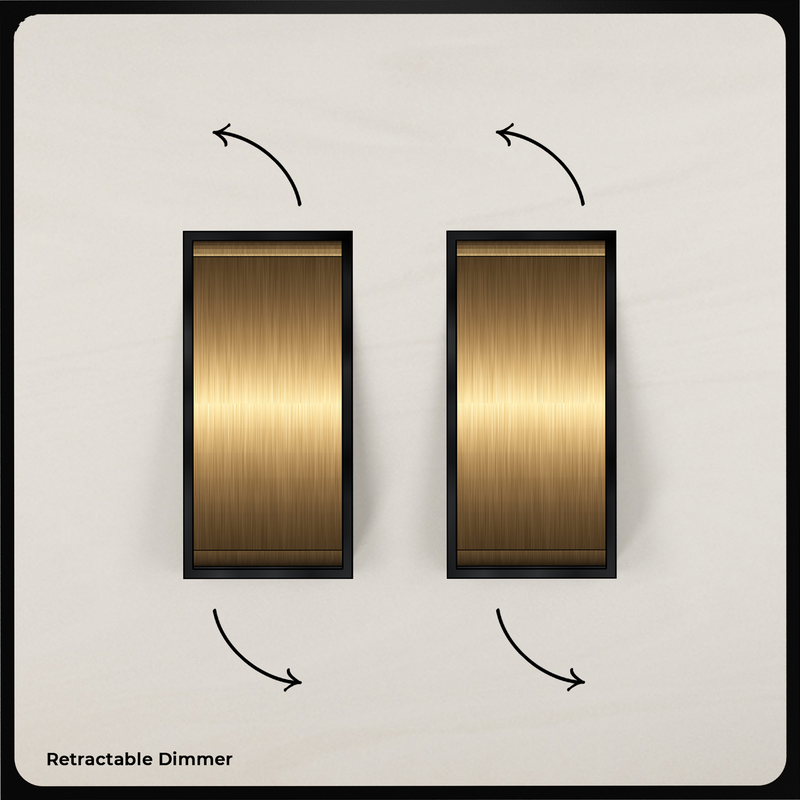 Two gang tile retractable dimmer switch