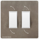 Two gang tile retractable dimmer switch