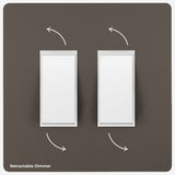 Two gang laminate retractable dimmer switch