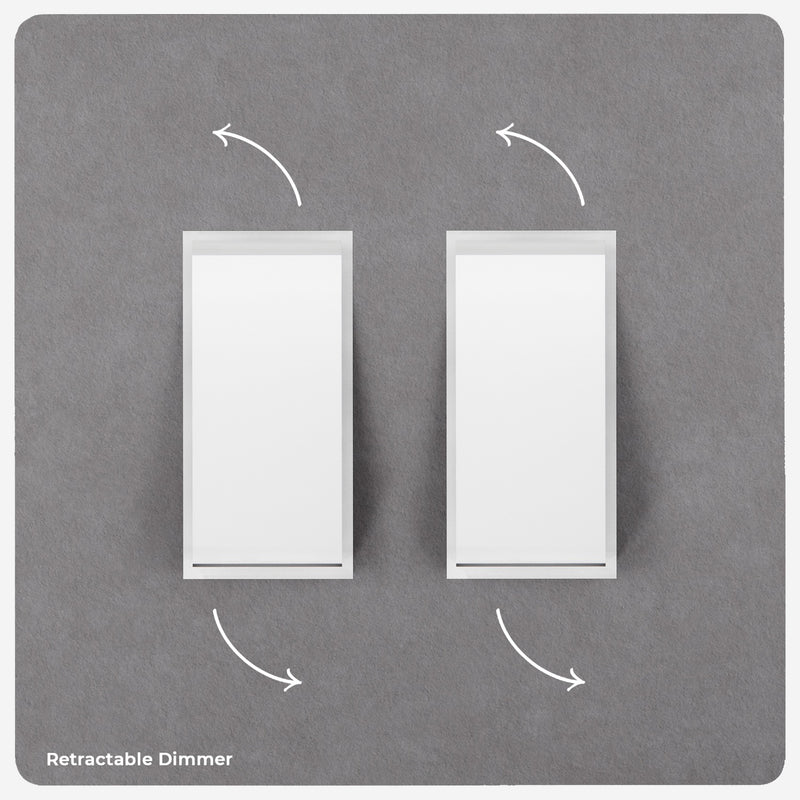 Two gang tile retractable dimmer switch