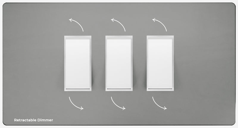 Three gang tile retractable dimmer switch