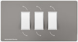 Three gang laminate retractable dimmer switch